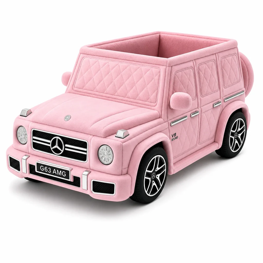 Pink Box car-shaped dog bed
