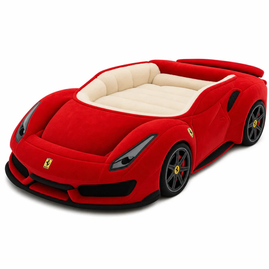 Red Roadster car-shaped dog bed